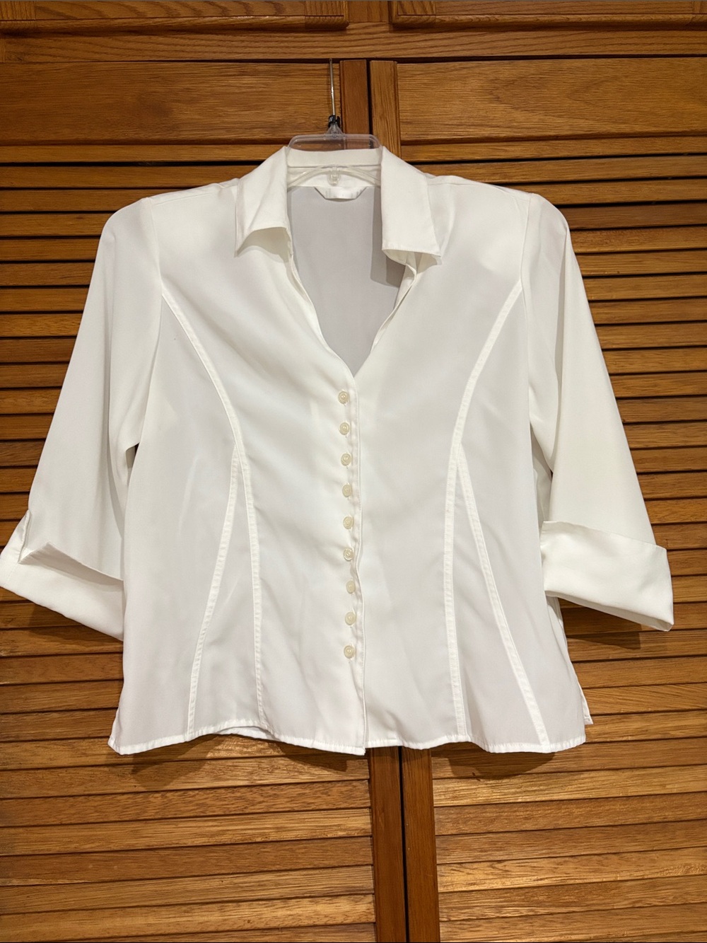 Classic White Button-Down Collared Women's Shirt